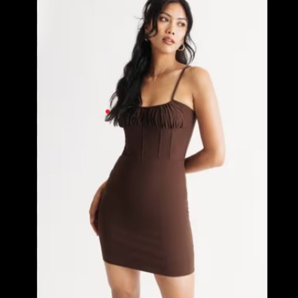 Corset Bodycon Brown Mini Dress